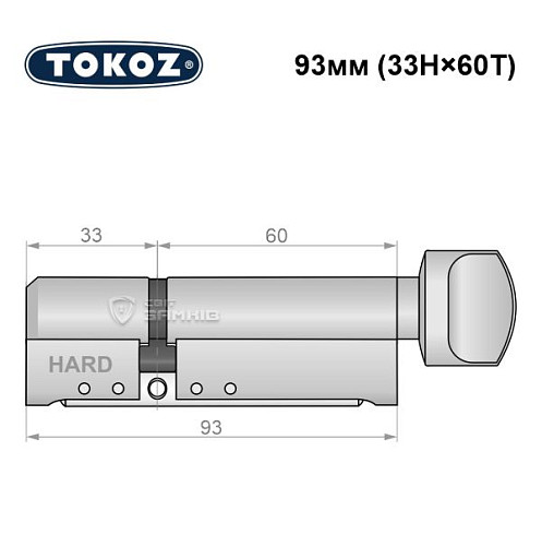 Цилиндр TOKOZ Pro400 93T (33H*60T) (H - закаленная сторона) никель матовый - Фото №8