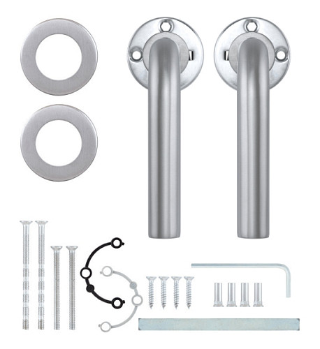 Ручки на розетте ROSTEX Bergamo ES52 нержавеющая сталь матовая - Фото №5