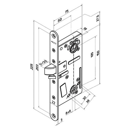 Електромеханічний замок ABLOY EL 582 (BS50мм) - Фото №8