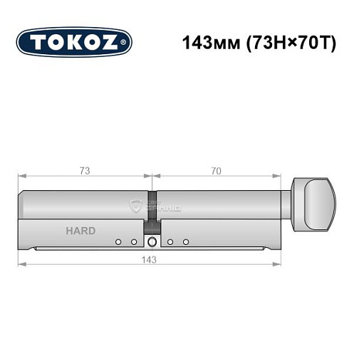 Цилиндр TOKOZ Pro400 143T (73H*70T) (H - закаленная сторона) никель матовый - Фото №8