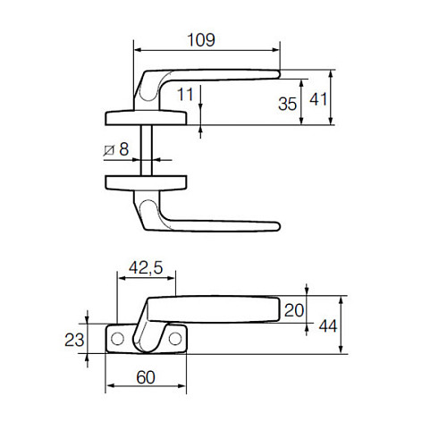 Ручка оконная ABLOY DH83 хром полированный - Фото №2