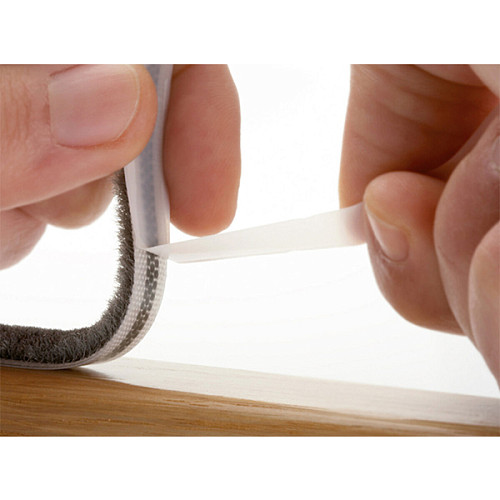 Щетка уплотнительная VALCOMP противопылевая 6,9х12 мм 5,5 м самоклеющаяся серая - Фото №3