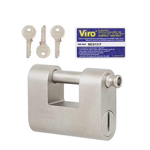 Замок навісний VIRO MONOLITH 4144 (3 ключа) - Фото №5