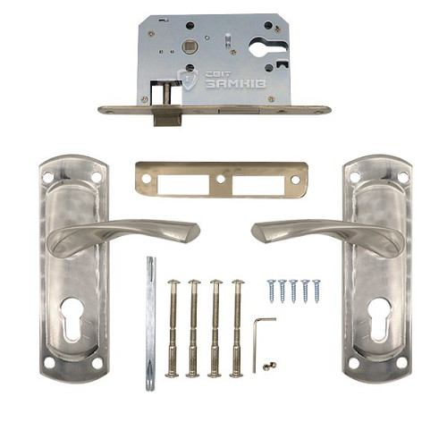 Комплект замка USK ET-25112 (BS55*58,5мм) SN сатин - Фото №2
