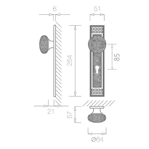 Ручки на планці TUPAI Kuba 2285-85 золото поліроване - Фото №2