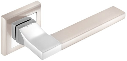 Ручки на розеті MVM/Linde A-2008 (T7-E8) SN/CP матовий нікель/полірований хром - Фото №2