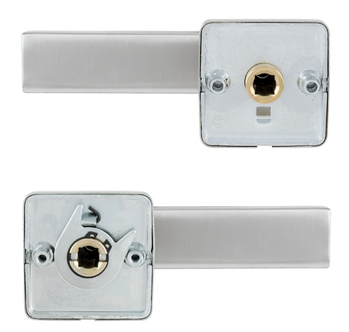 Ручки на розетте ROSTEX Castelo H53 нержавеющая сталь матовая - Фото №3