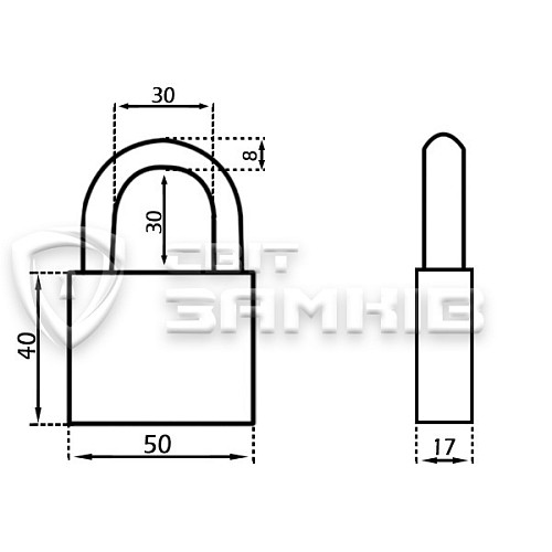 Замок навісний GERDA KMZ5010A S 50 (3 ключа) - Фото №5