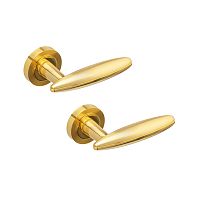 Ручки на розетте GAVROCHE Ferrum Fe-Z2 SB/PB матовое золото/золото