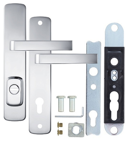 Ручки на планке с протектором ROSTEX Astra R 90мм (38-55мм) хром полированный - Фото №6