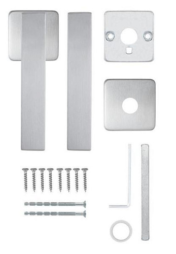 Ручки на розетте ROSTEX Ravena H53 нержавеющая сталь матовая - Фото №2