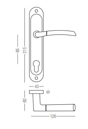 Ручка на планці MVM A-1210-85 SN/CP матовий нікель/полірований хром - Фото №3