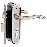 Комплект замка LINDE A-2002 PZ (BS40*62мм) SN/CP матовый никель/полированный хром