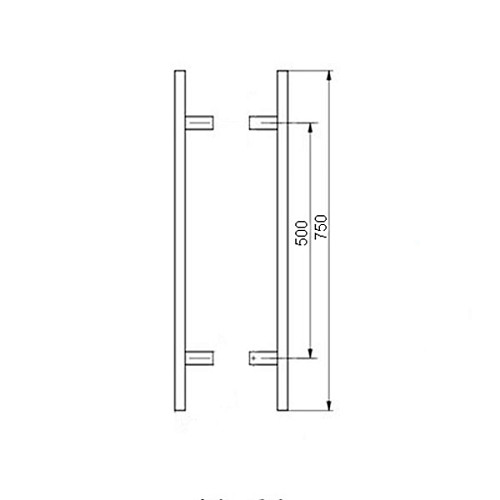 Ручка скоба PROFIT Bergama 750/500.90 (комплект) труба 40*20 нержавіюча сталь глянцева - Фото №2
