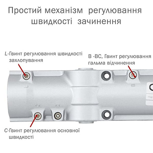 Дотягувач ABLOY DC335 RP BC EN3-5 без тяги до 100кг FIRE Сірий - Фото №3