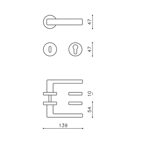 Ручки на розетте OLIVARI Planet CA хром глянцевый/матовый - Фото №3