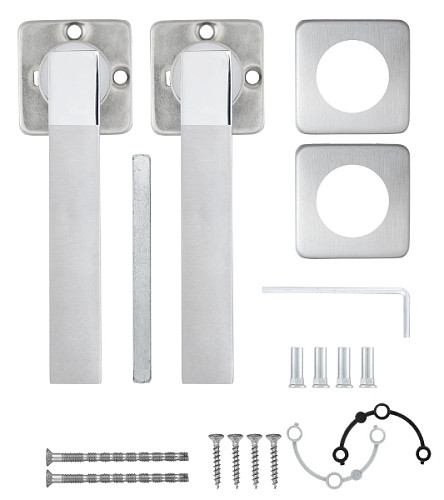 Ручки на розетте ROSTEX Torino H50 нержавеющая сталь матовая - Фото №4