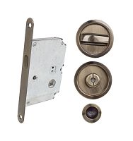 Комплект замка для розсувної системи RDA 4120 (кругла ручка) AB антична латунь 
