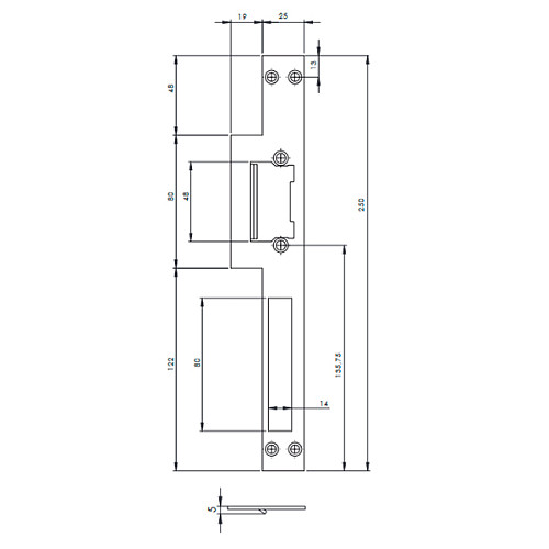 Зворотня планка DORCAS H2 LAP INOX нержавіюча сталь права - Фото №3