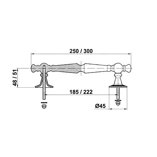 Антаба AMIG мод.10 300 (половинка) латунь - Фото №3