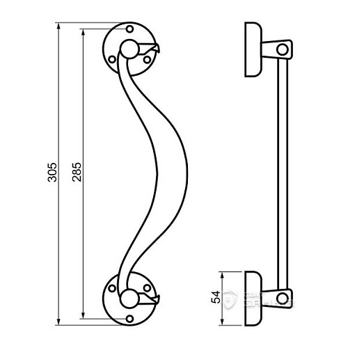 Ручка скоба TRION 00401 250 мм (половинка) МАЕ матовая кофе - Фото №3