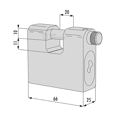 Замок навісний CISA 28550.66 (66 мм, 2 ключа) - Фото №7