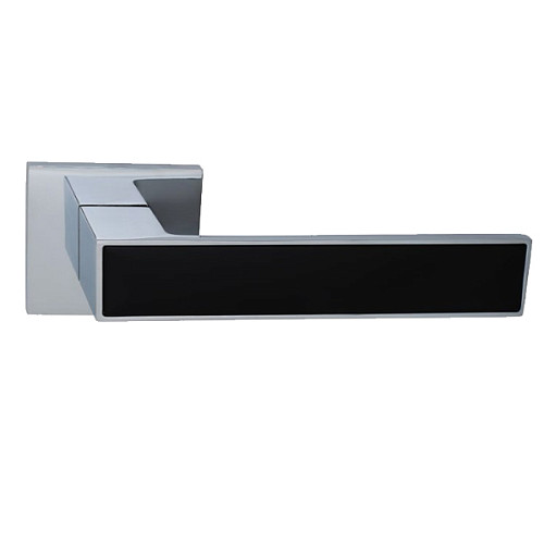 Ручки на розетте GENRICH R77.225 MBP/CP черный матовый/хром - Фото №2