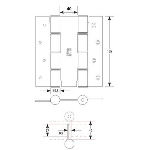 Петля барная ALDEGHI LUIGI 87AB155-40 155 мм AB бронза - Фото №11