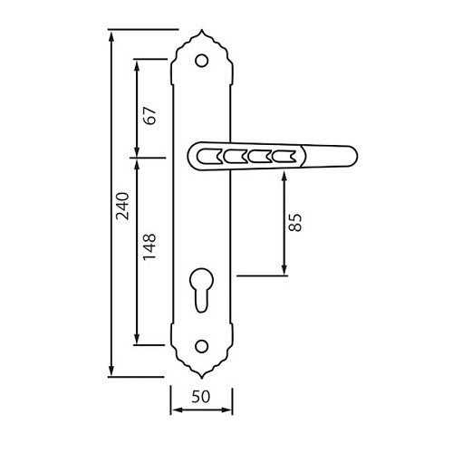 Ручки на планці SIBA Sultan 85 матова кава - Фото №2