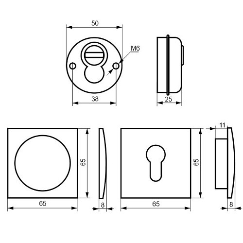 Протектор DISEC SFERIC KUBO BD16  25мм латунь матова - Фото №5