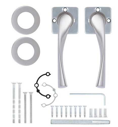 Ручки на розеті ROSTEX Milano H50 нержавіюча сталь матова - Фото №4