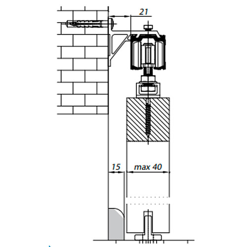 Настенная скоба VALCOMP Herkules дистанционная для дверей до 40 мм. - Фото №2