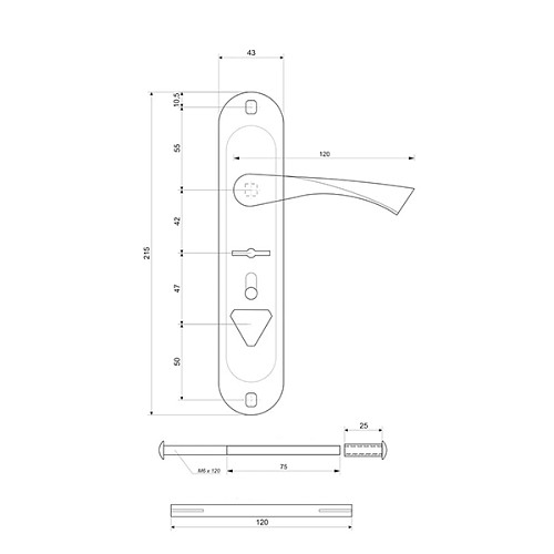Ручки на планке AVERS HP-42.0123SC CR хром (правая) - Фото №2