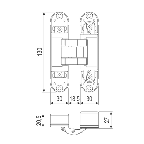 Завіс AGB Eclipse 2.1 матовий хром - Фото №6