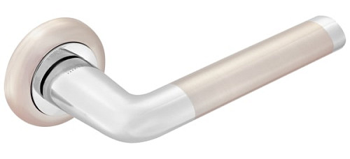 Ручки на розетте MVM/Linde A-1209 (T8-E5) SN/CP матовый никель / полированный хром - Фото №2