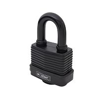 Замок навесной HORST HR-WLS-50E BLACK (3 ключа)