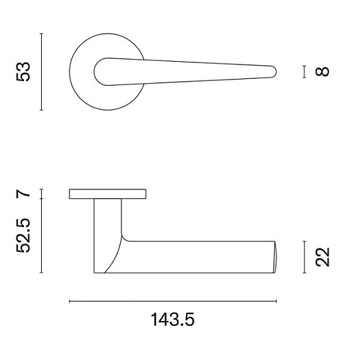 Ручки на розетте APRILE AT Arnica R 7S тонкая розетта никель матовый - Фото №3