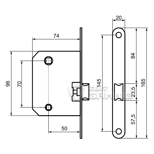 Механізм замка GAVROCHE GR70 (BS50*70мм) WC PB золото - Фото №5