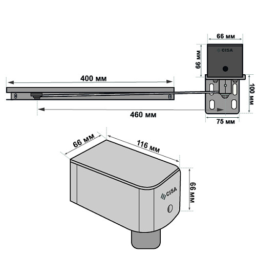 Дотягувач для хвіртки CISA C1310.11.2 пружинний до 55кг правий чорний - Фото №15