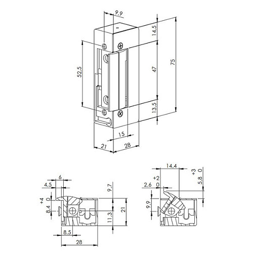 Електрозащіпка DORCAS 50 AF-412 НЗ-А (без живлення замкнена) - Фото №6