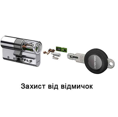 Циліндр IKON e-CLIQ 100T (50i*50T) нікель сатин - Фото №10