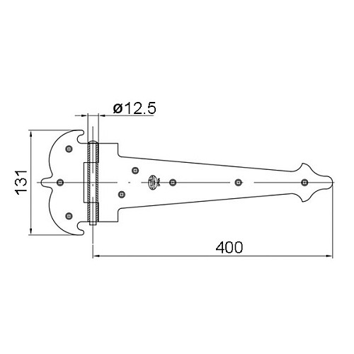 Петля кованая AMIG мод.554 400x131x2 мм декоративная черная - Фото №2