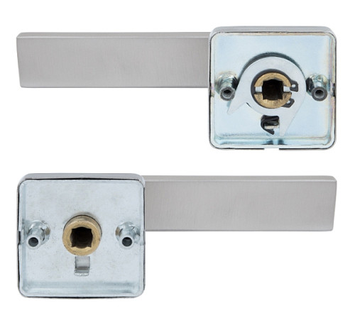 Ручки на розетте ROSTEX Ravena H53 нержавеющая сталь матовая - Фото №4