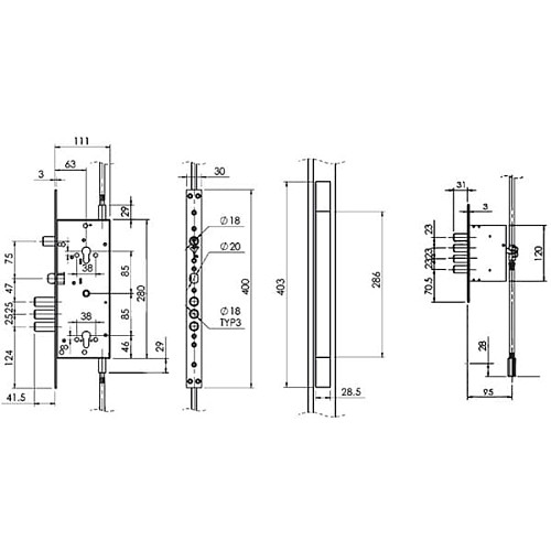 Механизм замка MUL-T-LOCK 415G двухсистемный (BS63*85мм) хром комплект + 2 протектора ант.бронза - Фото №11
