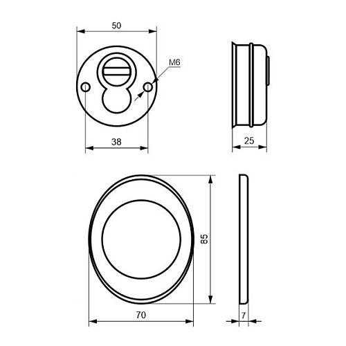 Протектор AZZI FAUSTO F23 Antitubo SB 25 мм 85х70 матовий хром - Фото №5