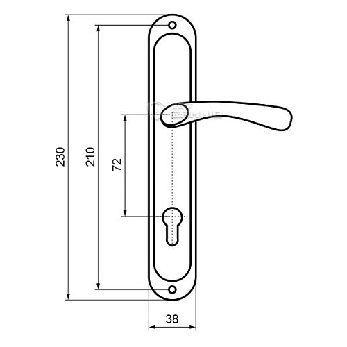 Ручки на планці IMPERIAL Kumru 72C SN/GP сатин/золото - Фото №4