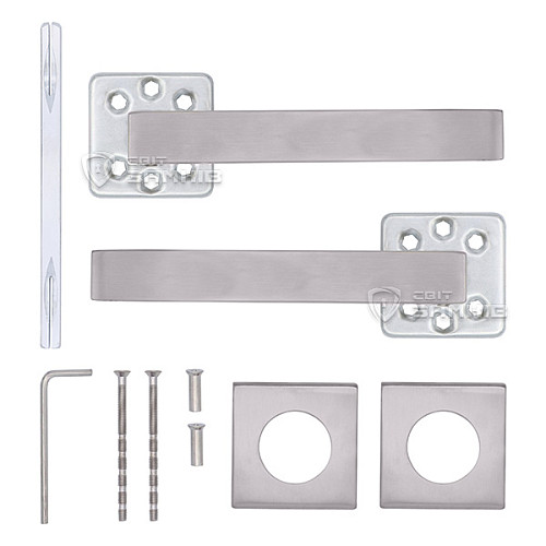 Ручки на розеті SHERLOCK SH 2033 нержавіюча сталь матова - Фото №6