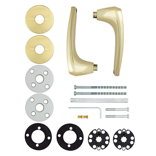 Ручки на розетте ABLOY Duetto 8/002 латунь полированная - Фото №5