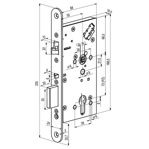 Електромеханічний замок ABLOY EL 561 (BS55*72мм) - Фото №9