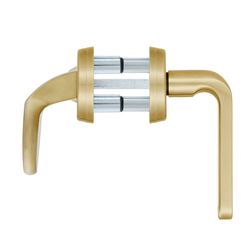 Ручки на планке с протектором ROSTEX Solid-Pro + F 90мм фиксированная-нажимная нерж сталь матовая титан PVD - Фото №5